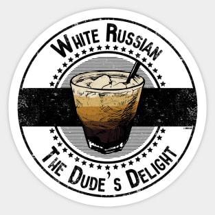 White Russian The Dude's Delight Sticker